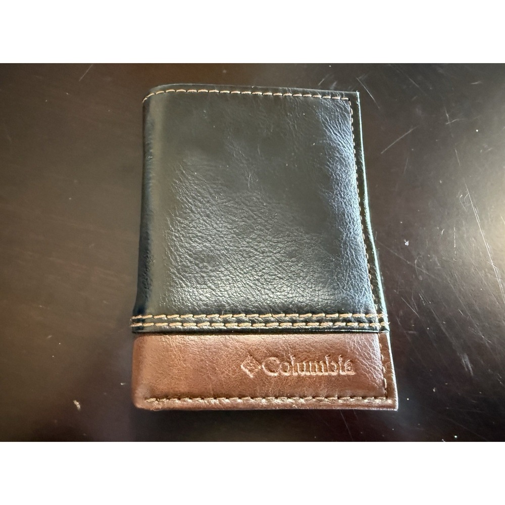 Columbia Wallet Mens Brown Leather Bifold ID Card Holder Billfold